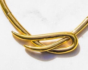Eye of Ra Necklace Gold Vintage Jewelry Modernist Style Occult Symbolism 80s Gold Choker Minimalist Vibes Chunky Collar Necklace