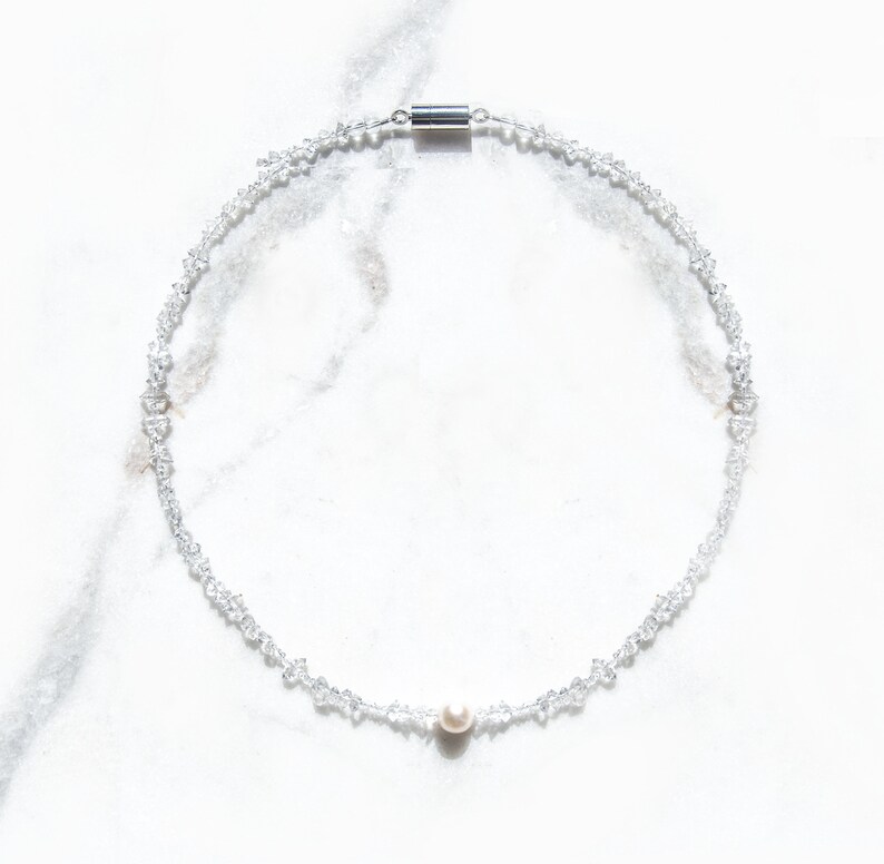 Herkimer Diamond Necklace Natural Gemstone Jewelry Kunzite Stone Choker Kunzite Jewelry Gift for Her Custom Length Crown Chakra Vibes image 8