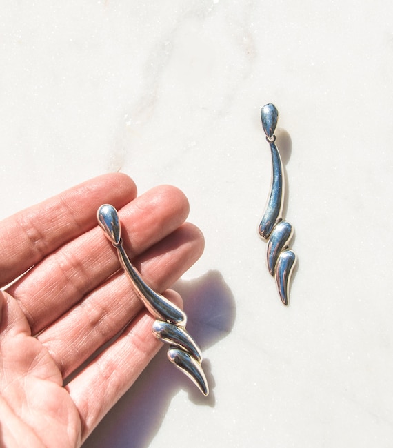 925 Silver Drop Earrings Minimalist Jewelry Sterl… - image 8