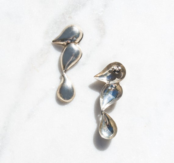 925 Silver Drop Earrings Minimalist Jewelry Sterl… - image 3