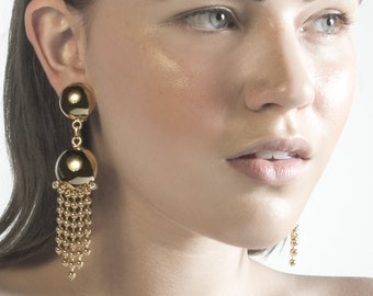 Vintage Gold Fringe Earrings