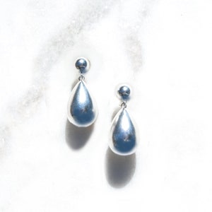 925 Silver Drop Earrings Minimalist Jewelry Sterling Silver Jewellery Vintage Dangle Earrings Quiet Luxury Style Teadrop Drop