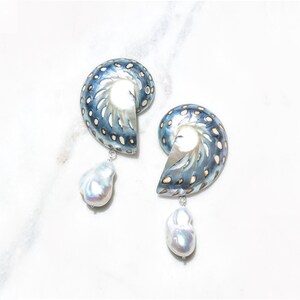 Nautical Women's Accessories Starfish Shell Earrings With Pearl Drops - Beach Coastal Jewelry For Women Nautical Jewelry Seashells