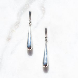 925 Silver Drop Earrings Minimalist Jewelry Sterling Silver Jewellery Vintage Dangle Earrings Quiet Luxury Style Long Drop