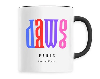 Paris Dawg Keramiktasse, Kaffeetasse, Becher zum Verschenken, Geschenkidee