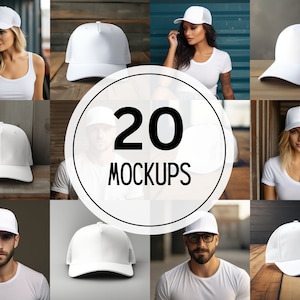 White Classic Trucker Hat mockup, White hat mockup, White hat, White Trucker Mockup, Digital Mockup, Woman and Man Trucker Hat Mockup