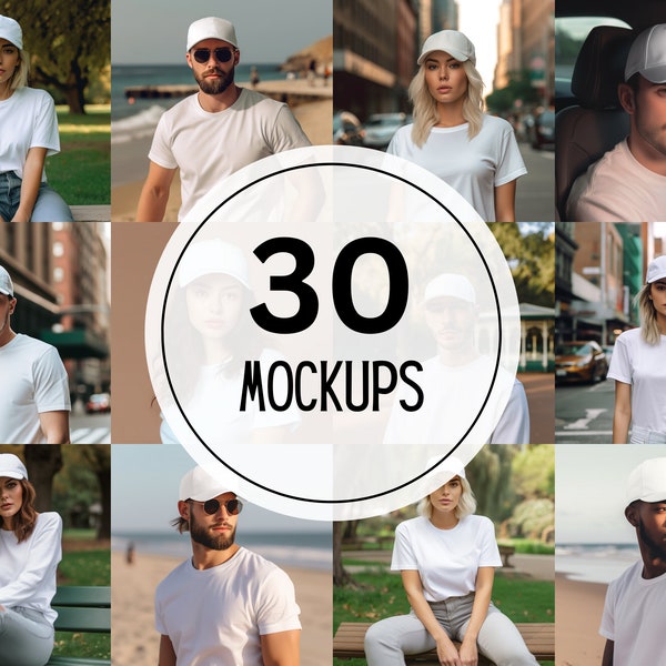 White Classic Dad Hat mockup, White hat mockup, White hat, White Cap mockup, Digital Mockup, Woman and Man Hat Mockup