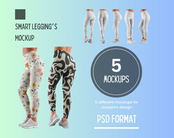 Woman Leggings Mockups, Yoga Pants Mockup, Overprint Design Mockup, Smart Mockup, Light Gray Leggings Mockup, Tights Mockup, Leggins Mockup