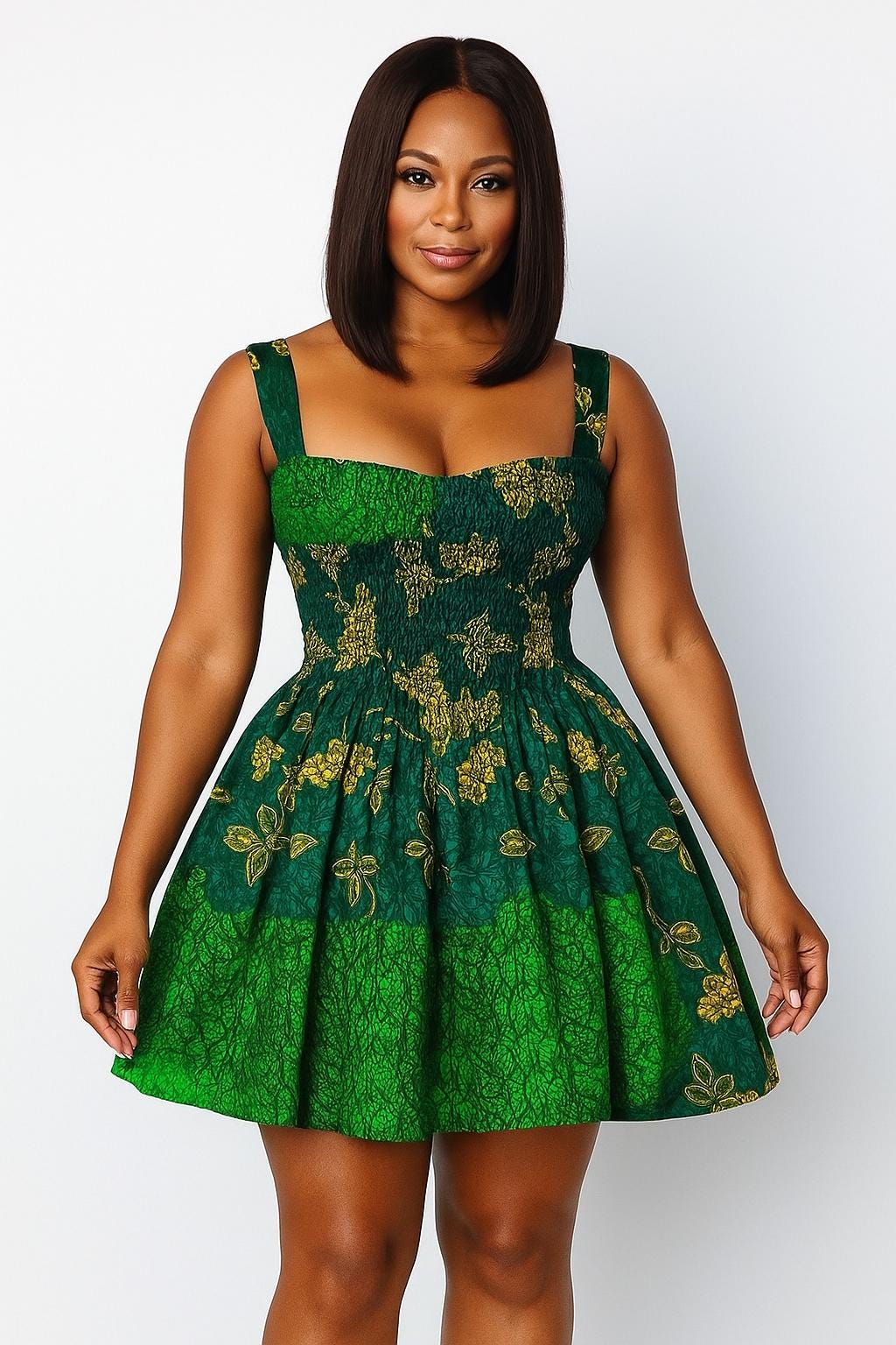 fitted lace wedding dress Emerald Green Satin Dress main image 0