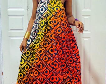 Handmade African Print Halter Maxi Dress - Etsy