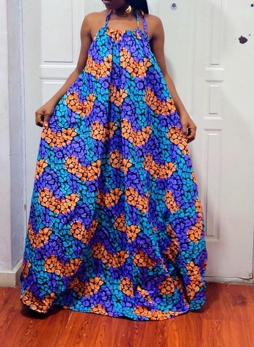 backless african print dress point of pride apron dress – nevenka main image 0