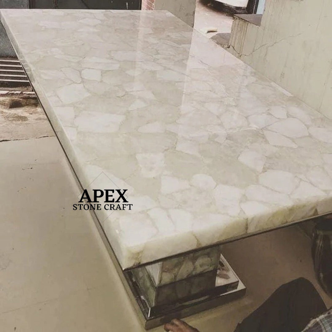 White Quartz Dining Table Top Quartz Kitchen Slab Kitchen Countertop