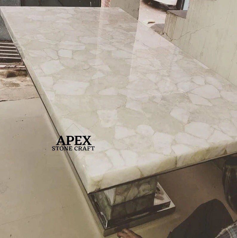 White Quartz Dining Table Top Quartz Kitchen Slab Kitchen Countertop