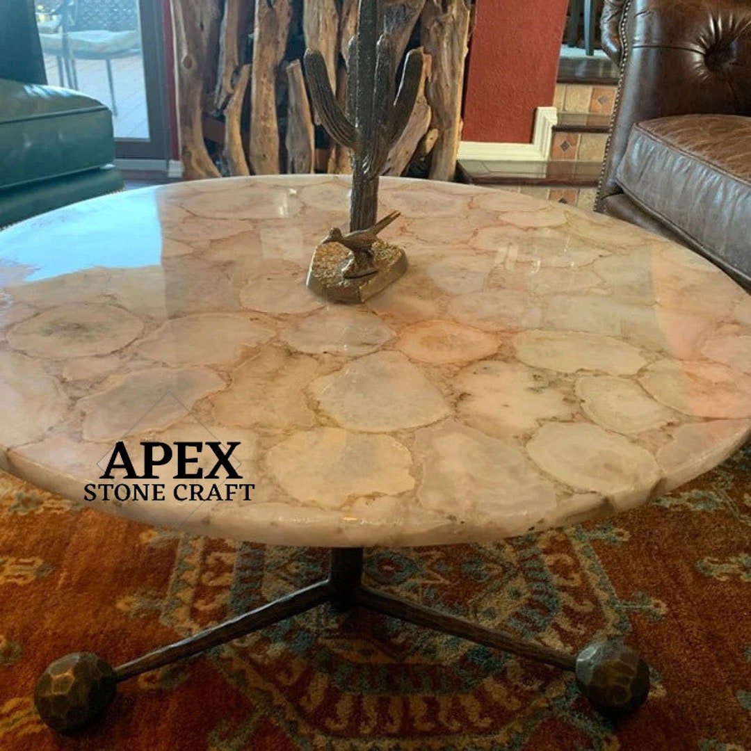 White Quartz Table Quartz Round Table Top for Home Decor Etsy