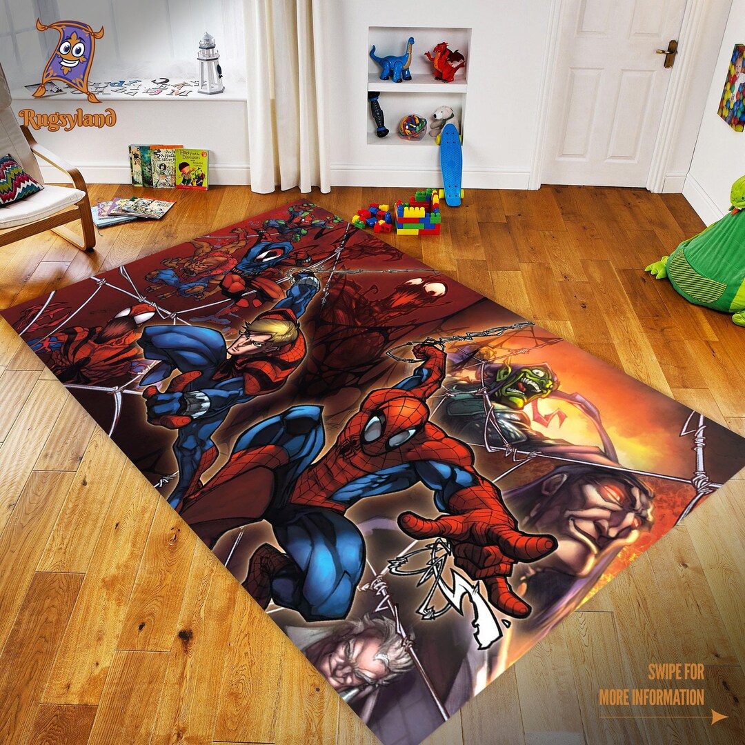 Legend Cartoon Rug, Spiderman Rug, Comic Book, Fantastic Rug, Decor Rug
