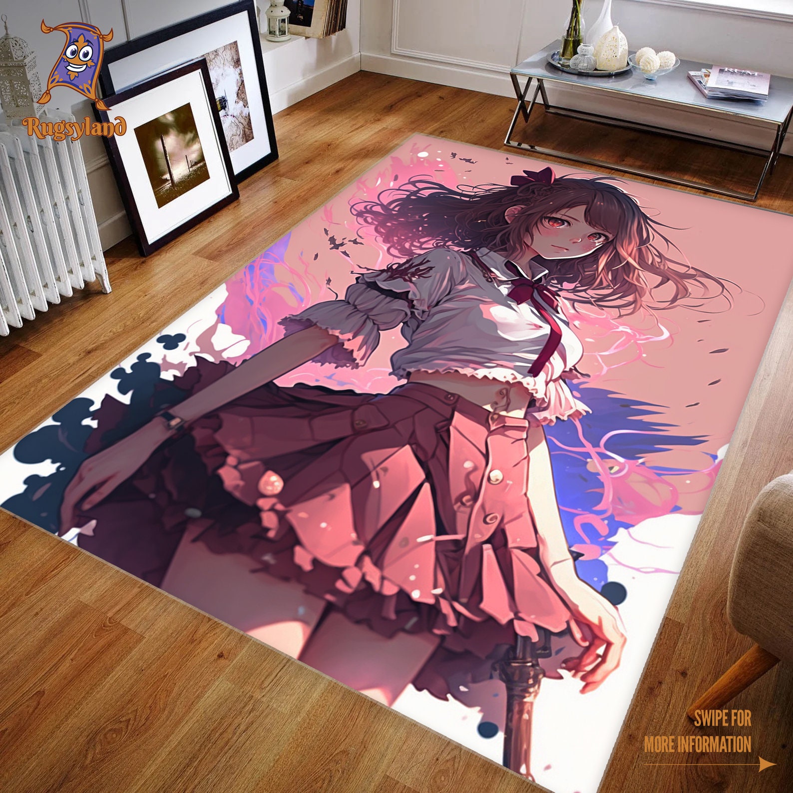 Anime Rugs, Anime Girl, Anime Girl Fighter, Anime Gifts, Gifts for ...