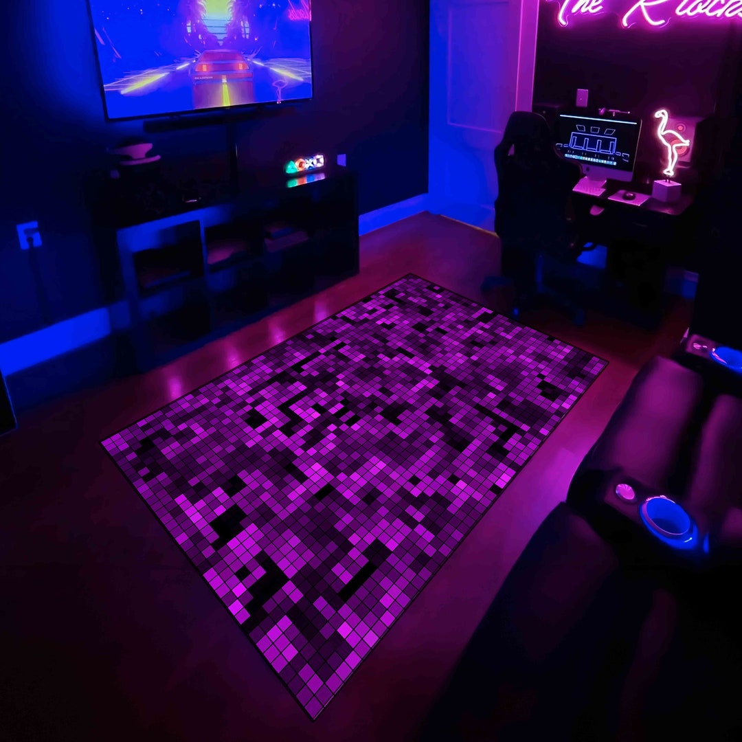 Gamer Rug Gaming Room Decor Gamer Girl Decor Rug for Etsy