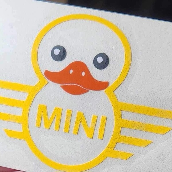 MINI Duck Sticker -Mini Cooper Vinyl Decal - Mini Cooper Duck Sticker