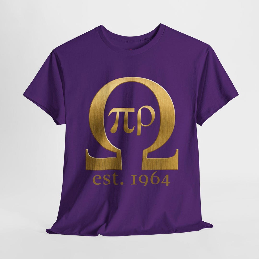 Pie Rho Authorized Reseller -pi Rho Omega Greek Letters or Line Number Cotton ...