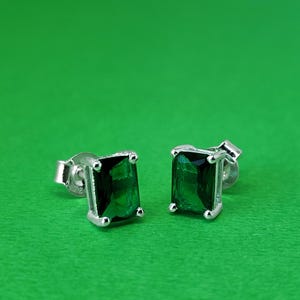 14k Solid gold Smaragd Ohrringe Smaragd geschnitten Ohrringe Hochzeit Ohrringe Geschenk für sie Frauen Mädchen Jahrestag Geschenke Weihnachtsgeschenke zierlichen Ohrr
