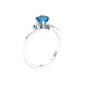 London Blue Topaz Engagement Ring, Simple Blue Topaz Wedding Ring, Anniversary Ring in Gold, Gift for Her