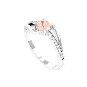Morganite Engagement Ring, Morganite Infinity Ring, Round Morganite Wedding Ring for Women, Promise Ring, Anniversary Gift