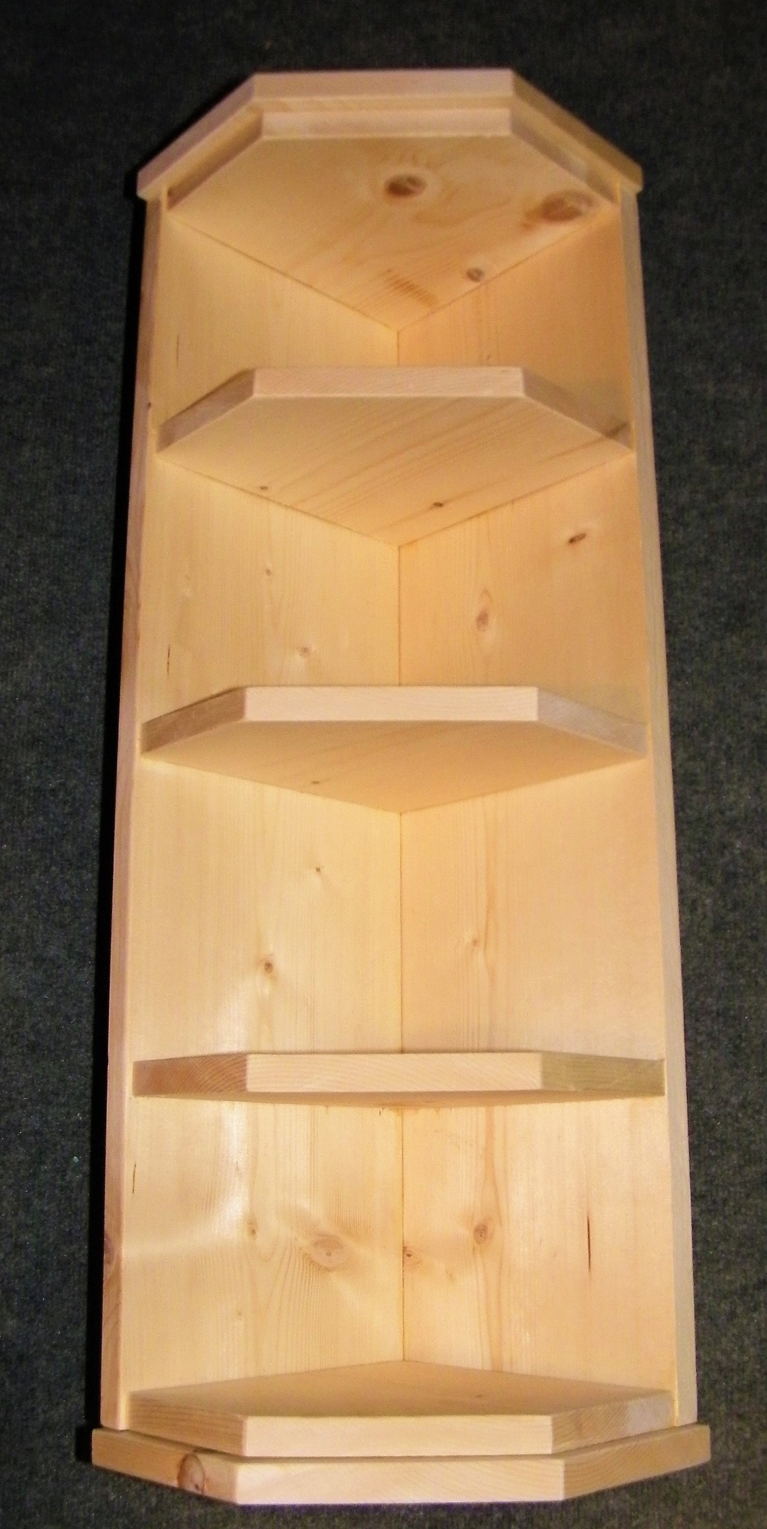 Solid Natural Pine Corner Shelf Handcrafted 31.5 H X Etsy