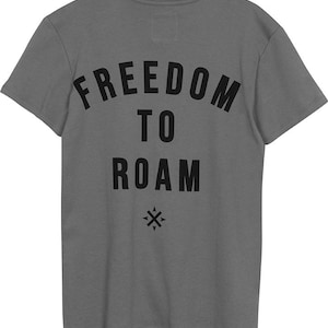 Bosun Freedom to Roam Printed T Shirt, Grey, Printed logo, Organic Cotton