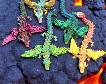 Crystal dragon with movable joints and wings, 3D printing, Crystal Dragon, Dragon, Dragon, Desk toy, Fidget 3D, Dragon