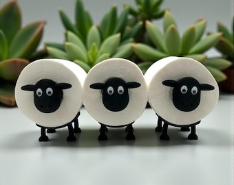 Dani Toilettenpapierhalter Schaf, Toilettenpapier Deko Schwarz, Toilettenrollenhalter WC, Ersatzrollenhalter, Edles Design