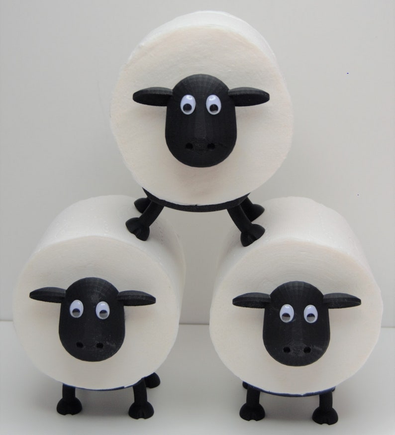 Dani toilet paper holder sheep, toilet paper decoration black, toilet roll holder toilet, replacement roll holder, elegant design image 3