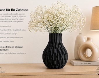 Modern vase “LUMINA B” | 3D printed flower vase | Waterproof | Minimalist decor | Living room design | Gift idea | Made in Germany