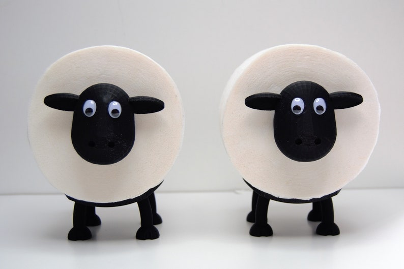 Dani toilet paper holder sheep, toilet paper decoration black, toilet roll holder toilet, replacement roll holder, elegant design 2x Normal