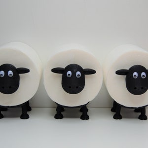 Dani toilet paper holder sheep, toilet paper decoration black, toilet roll holder toilet, replacement roll holder, elegant design 3x Normal