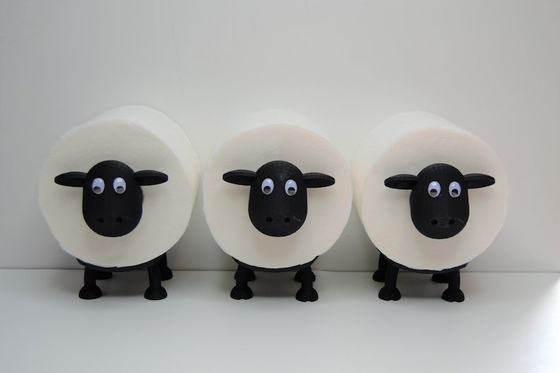 Dani toilet paper holder sheep, toilet paper decoration black, toilet roll holder toilet, replacement roll holder, elegant design 3x Normal