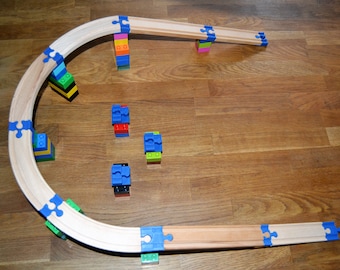 Juego de adaptadores de puente para el tren de madera con Duplo