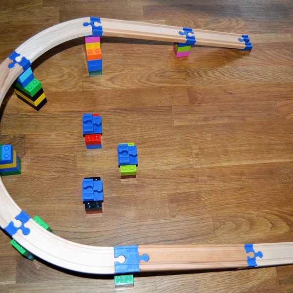 Brückenadapterset für die Holzeisenbahn mit Duplo