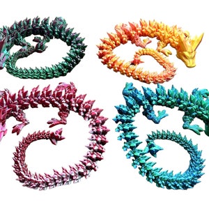 Dualcolor, Kristalldrache mit beweglichen Gelenken, 3D Druck, Crystal Dragon, Drache, Dragon, Schreibtischspielzeug, Fidget 3D, Drache