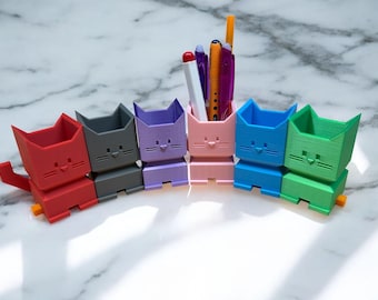 Pen holder - Cat pen holder - Desk - Cat - Organization - Cat holder - Enter colors in the personalized window