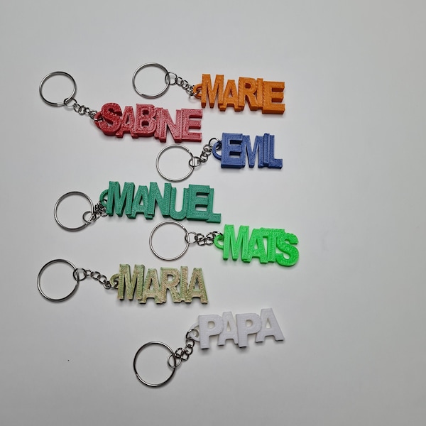 Schlüsselanhänger mit Namen, Schultasche, Geschenk, Namendruck, Schule, Tasche, Gepäckanhänger, Personalisierter Schlüsselanhänger 3D Druck