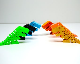Schlüsselanhänger, Flexi T-Rex, Schlüsselanhänger, Dino, Beweglicher Dino, Dinosaurier,