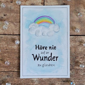 Aquarellpostkarte "Wunder" handgemalt | Mutmacher für Freundin oder Angehörige