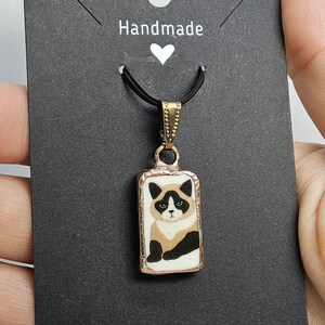 Handmade Cat Pendant - Unique Ceramic Art Jewelry