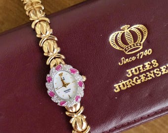 Vintage Jules Jürgensen Ladies Diamond and Ruby Cocktail Watch