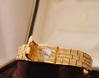 Vintage H. Samuel Hidden Watch Bracelet | Ladies Secret Watch | Gold Tone Jewelry Watch | Original Box | 1970s Working