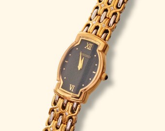 Rare Vintage 90s Seiko Two Tone Bracelet Strap Watch Working
