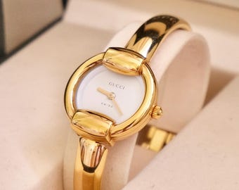 Vintage 90s Gucci 1400l Gold Plated Womens Watch with Box & Papers Working