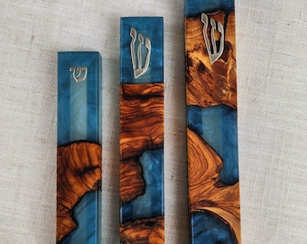 10" Blue Mezuzah Case  . mezzuzah , mezzuzahs , jewish item , judaica , mezuza