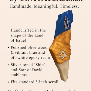 Blau und Weiß 8 "Mezuzah Fall, in der Form von Israel. Mezzuzah, Mezzuzahs, jüdischen Gegenstand, Judaica, Mezuza, Stand mit israel