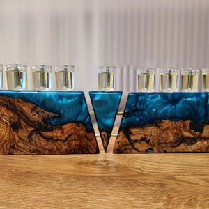 Turqoiuse Chaunuka Menorah , Chanukia , Jewish Menorah , Hanukkah Lamp , Present for Chanuka